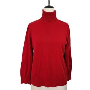 Chaps Red Turtleneck Top Women Size XXL Pullover Stretch 100% Cotton